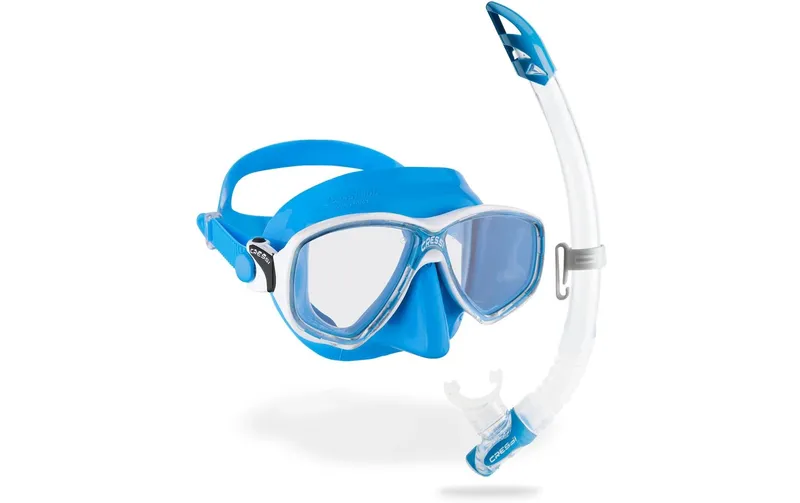 CRESSI Marea + Gamma Schnorchel Combo Klar/Blau