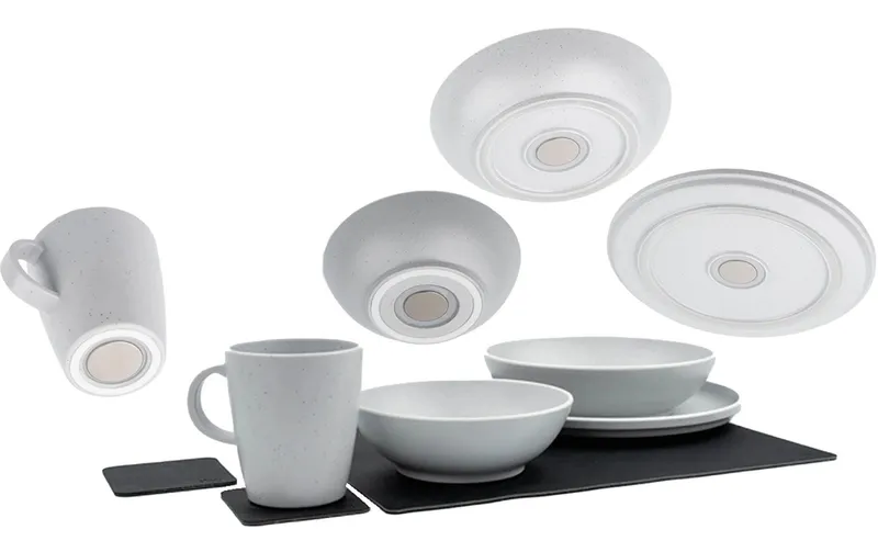 Silwy Magnet-Kunststoff-Geschirrset Dolomit White