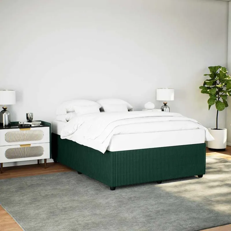 struttura letto senza materasso verde scuro 160x200 cm velluto