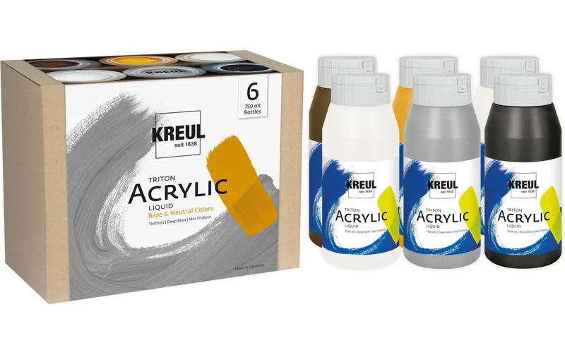 Kreul Acrylfarbe Triton Base & Neutral Colors 6 x 750 ml