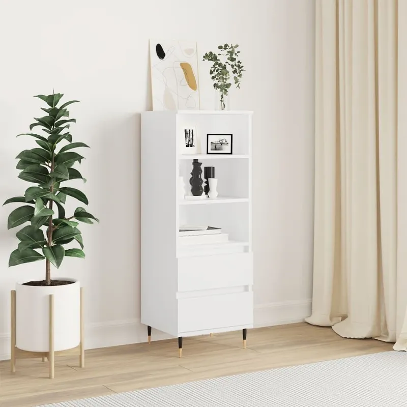 Highboard bianco 40x36x110 cm derivato del legno