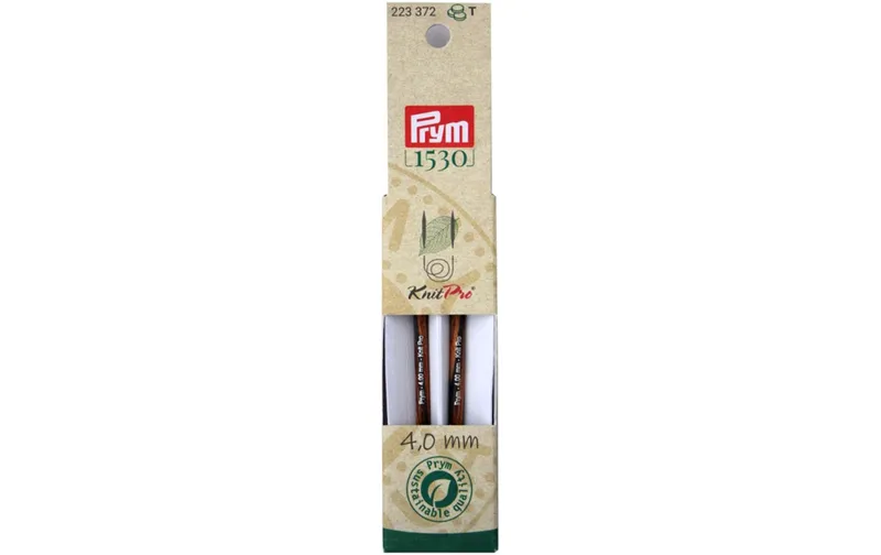Prym 1530 Stricknadelspitzen naturalal, kurz 4.00 mm, 8.7 cm, Birkenholz