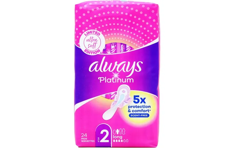 Always Binde mit Flügeln Platinum Long 24 Stück