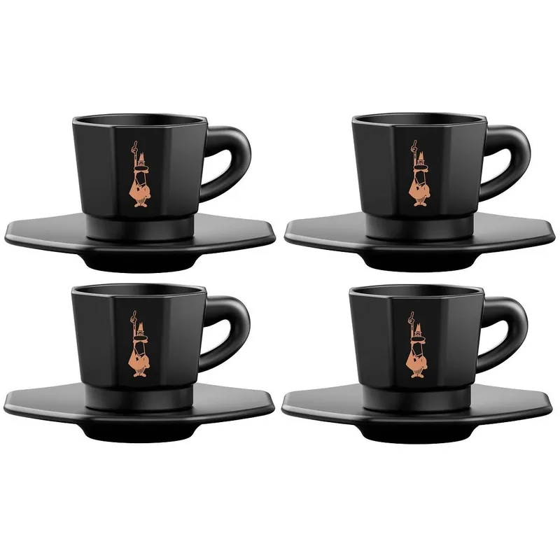 Bialetti Espressotasse 80 ml, 4 pieces, black