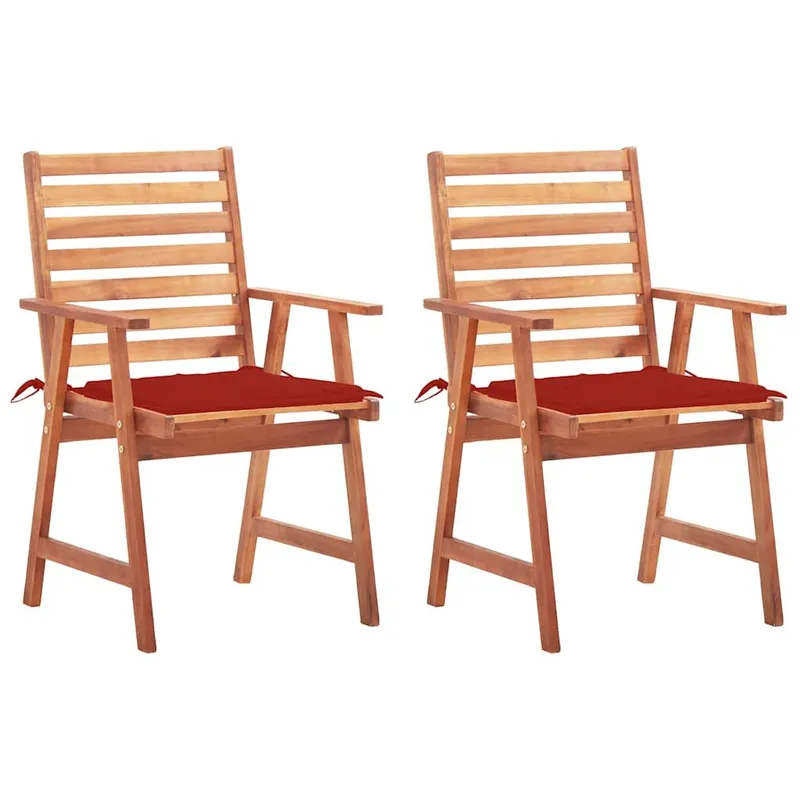 Garten-Essstühle 2 Stk. mit Kissen legno massiccio acacia