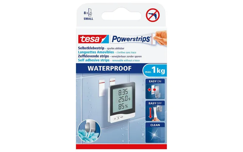 tesa Selbstklebestrip Powerstrips WP SMALL 8 pièces, blanc, 1 kg