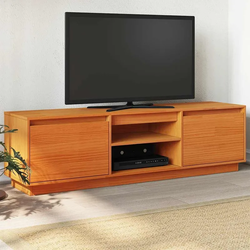 TV-Schrank Wachsbraun 140x35x40 cm legno massiccio pino