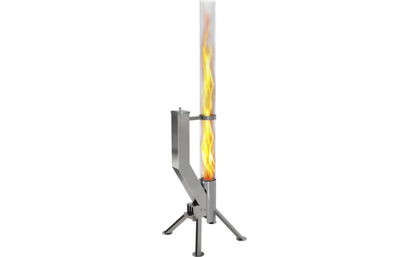 Gardenflare Premium Feuerrohr Edelstahl Silber