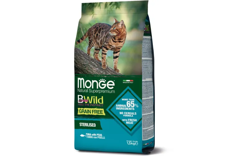 Monge Trockenfutter Katze Bwild GF Sterilisiert Thunfisch 1.5 kg