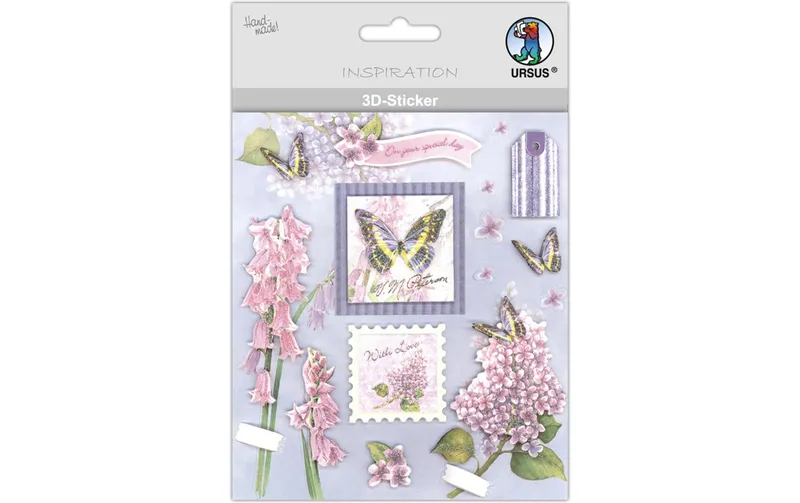 URSUS Collection de papier 18 feuilles avec autocollants 3D Violet