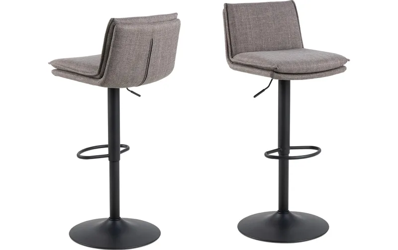 AC Design Barhocker Flynn, 2 Stück, 44 x 107 cm, Hellgrau/Braun