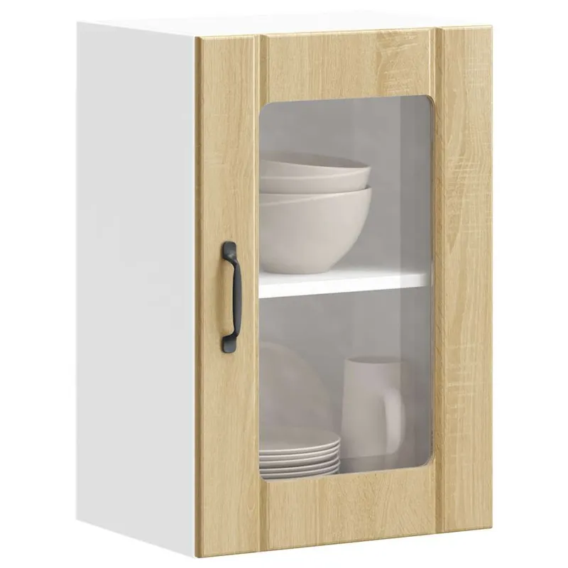 Küchen-Hängeschrank mit Glastür Lucca Sonoma-Eiche