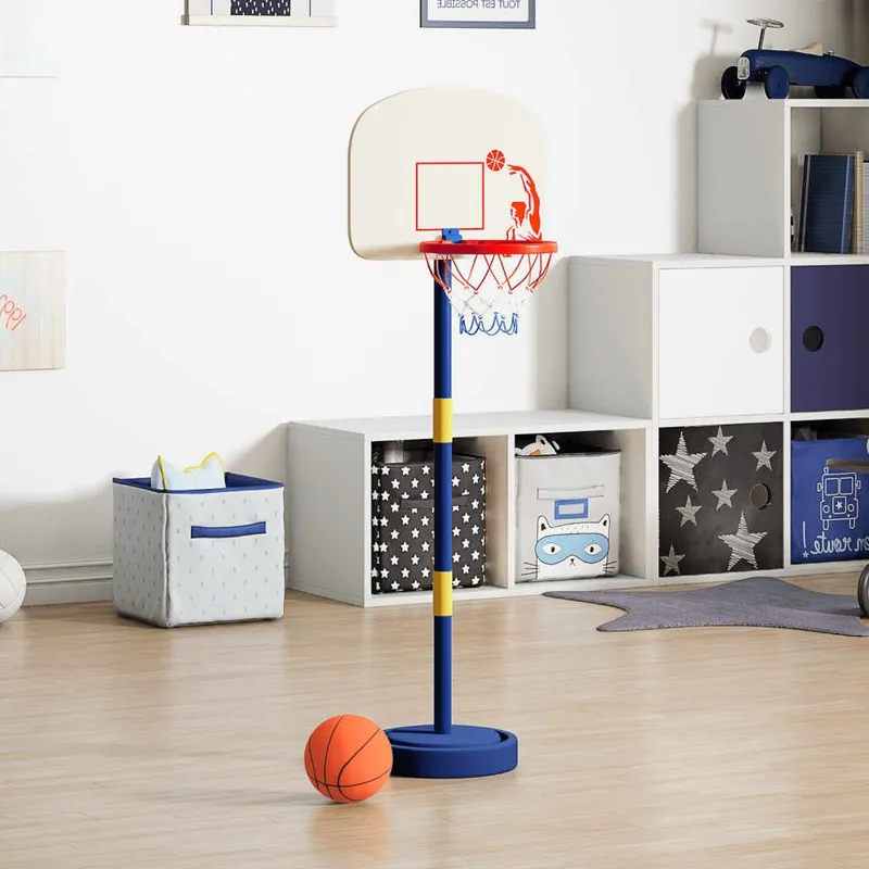 Support de jeu de basket-ball avec ballon et pompe 90/121 cm