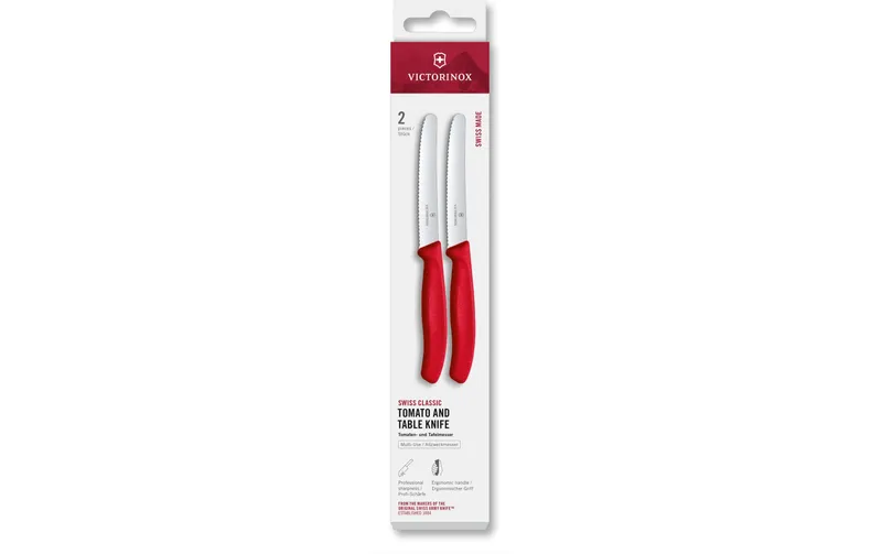 Victorinox Tafelmesser Swiss Classic, 11 cm, rosso, 2 pezzi