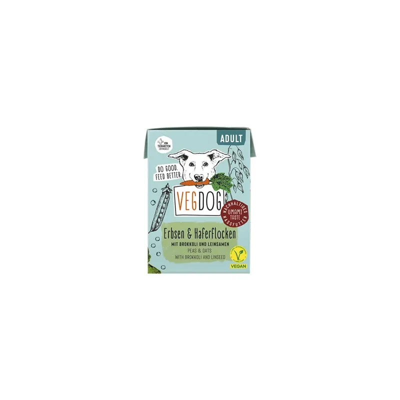 Vegdog Nassfutter Adult Tetra Pak Erbsen und Haferflocken 200 g