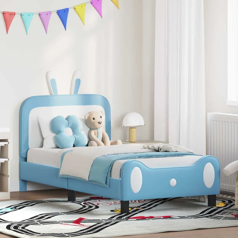 Kinderbettgestell mit Kopfteil blu 80 x 160 cm PU
