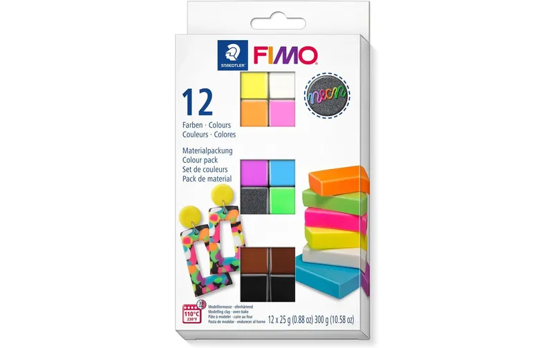 Fimo Modelliermasse Effect Set Neon Colours 12 Farben