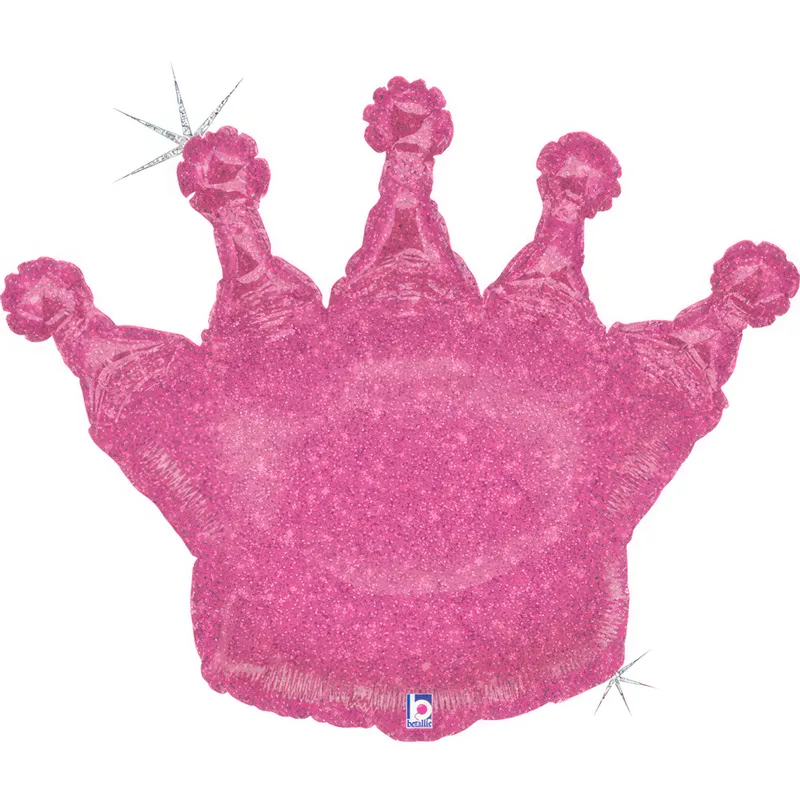 Folienballon Glitzerkrone Pink