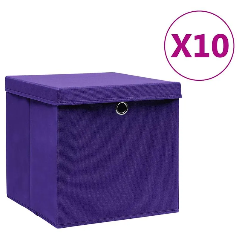 Aufbewahrungsboxen with Deckeln 10 pcs 28x28x28 cm Lila