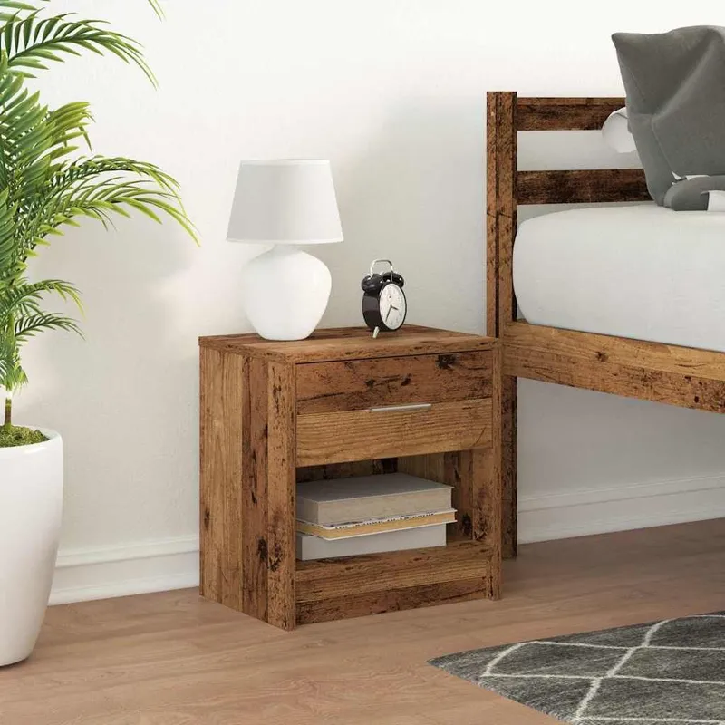 Nachttisch with Schublade reclaimed wood-Optik 39x28x41 cm