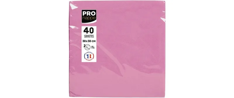 PRO nappe Papierservietten Rosa 38 cm x 38 cm, 40 pezzi