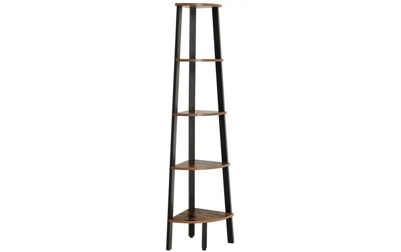 VASAGLE Regal mit 5 Ebenen 34 x 159 cm, noir/Dunkelbraun