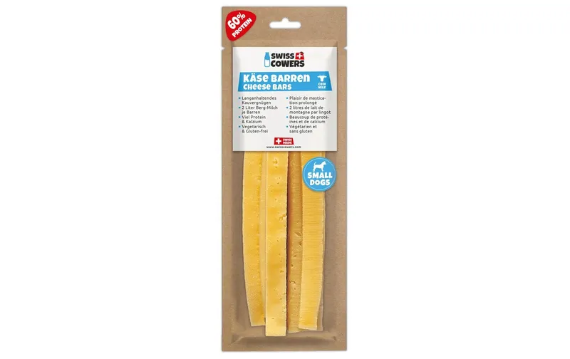 Swiss Cowers Kaustange Käse Barren, 4 x 20 g