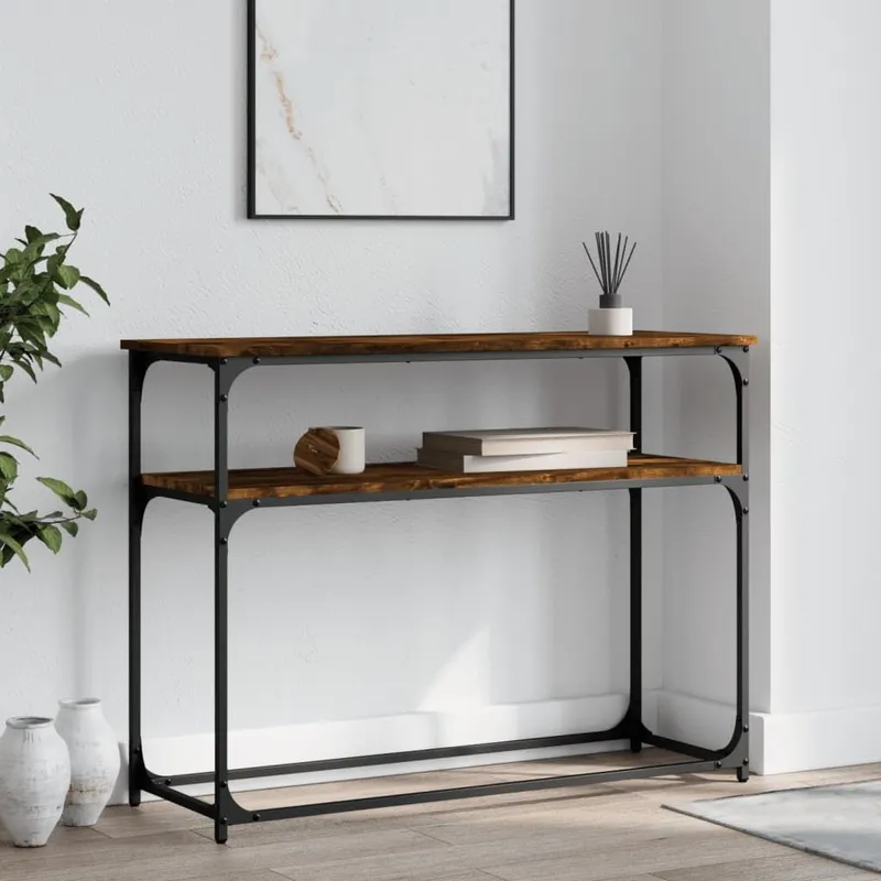 tavolo consolle Räuchereiche 100x35,5x75 cm derivato del legno