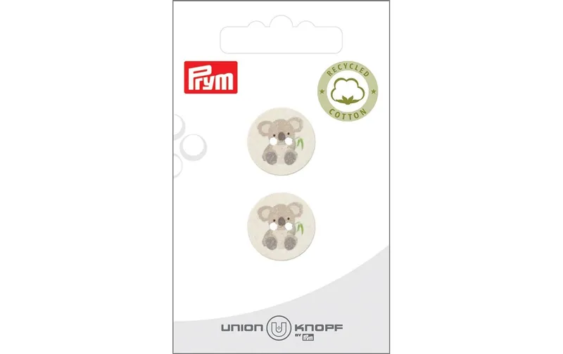 Prym Union Knopf Knöpfe Koala 18 mm, 2 pezzi, Crème