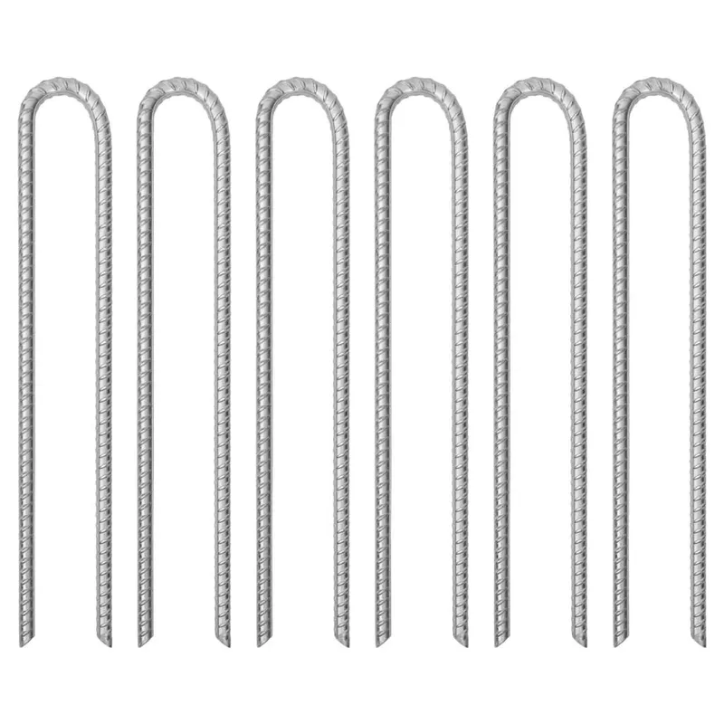 Zeltheringe 6 Stk. U-Form 41,5 cm Ø12 mm Verzinkter Stahl