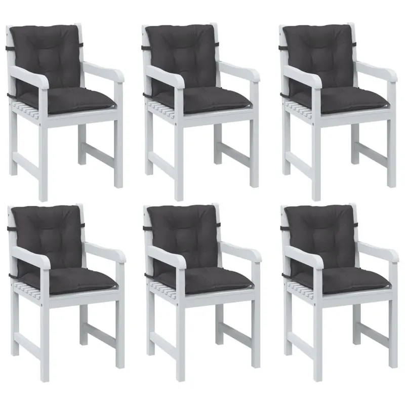 Niedriglehner-Auflagen 6 Stk Melange anthracite 100x50x7cm fabric