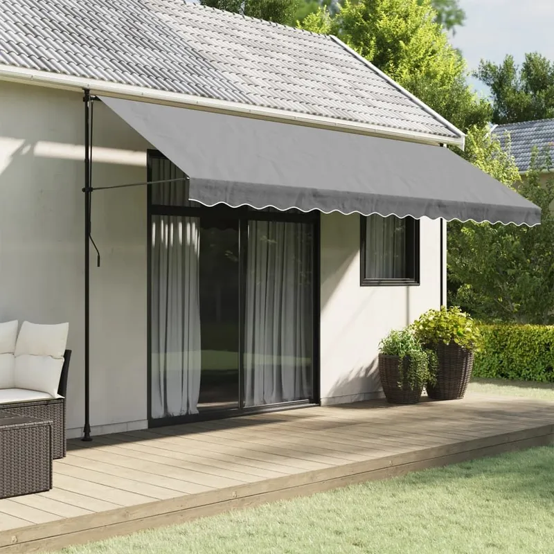Markisenvolant Anthrazit Gestreift 430x20 cm