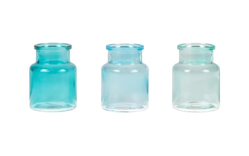 CHALET Vasen-set S 3 pieces, 7.5 cm, blue