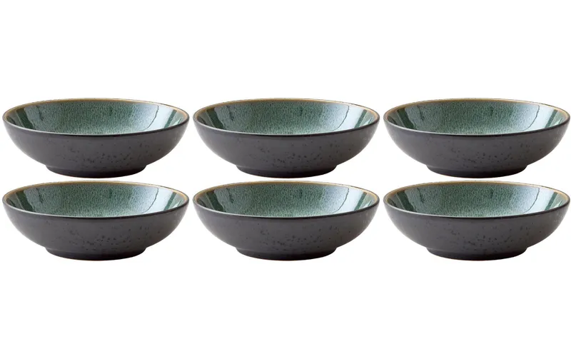 Bitz Suppen- & Pastateller Ø 20 cm, 6 pièces, noir/vert