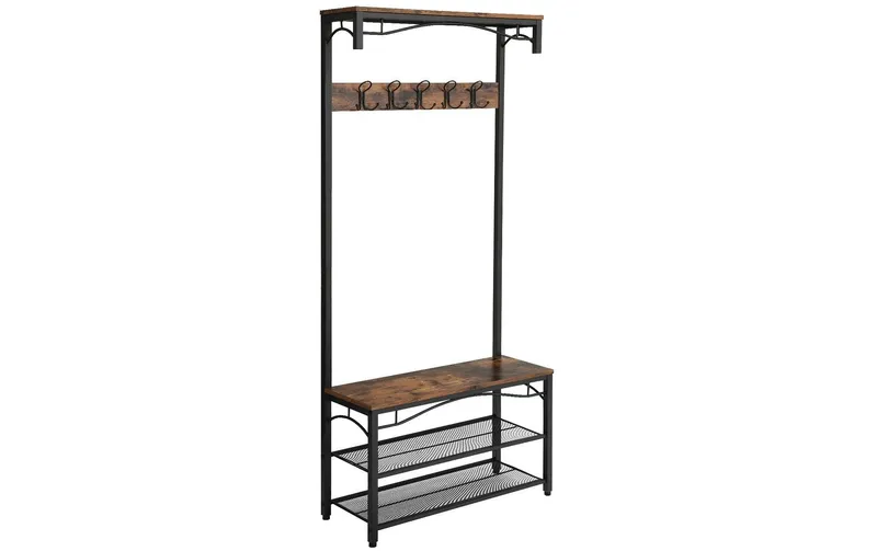 VASAGLE Garderobe mit Schuhregal 178.5 cm, noir/brun
