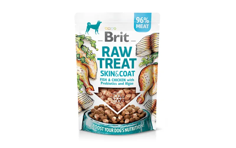 Brit Leckerli Raw Treat Fisch & Huhn Skin und Coat 40 g
