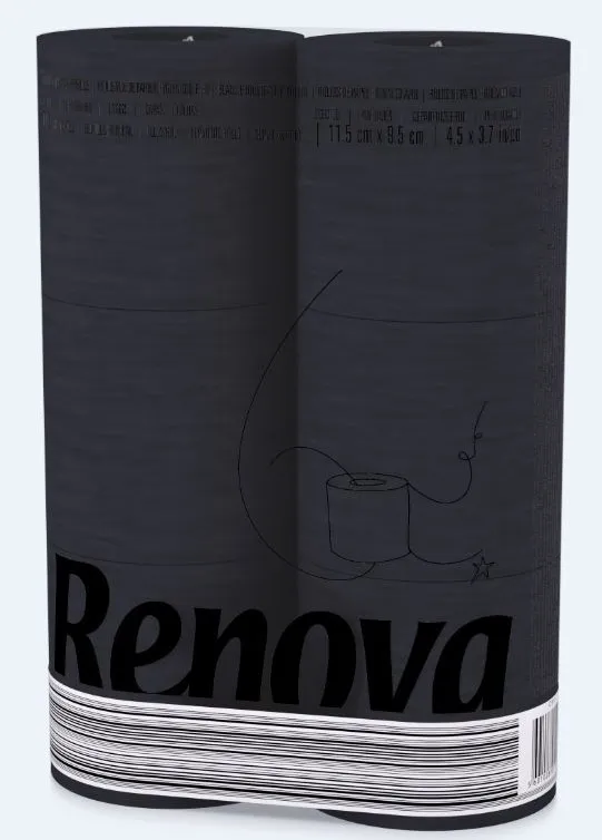 Toilettenpapier 6 Rollen schwarz