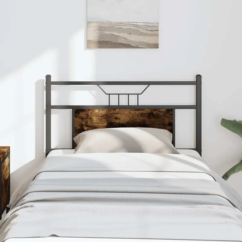 Tête de lit de remplacement chêne fumé 75 cm bois d'ingénierie et acier