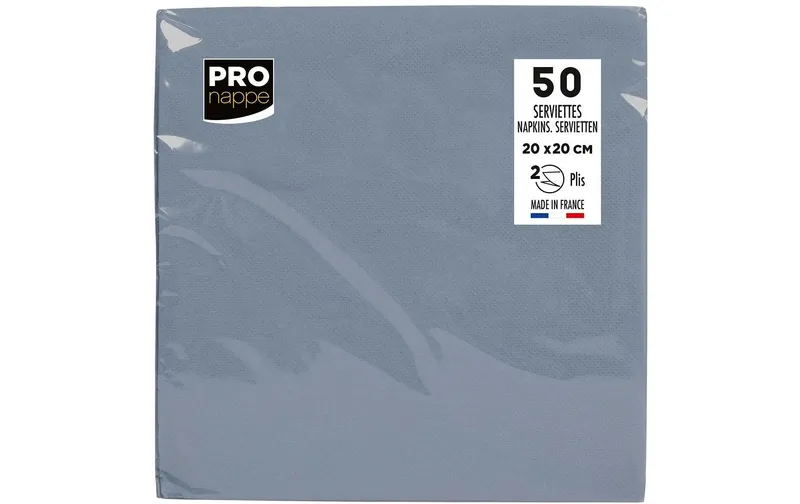 PRO nappe Papierservietten 20 cm x 20 cm, 50 pièces, gris