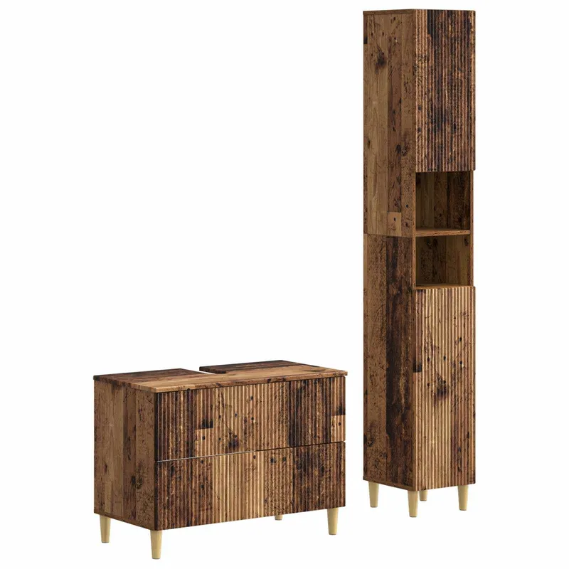 Ensemble de 2 meubles de salle de bain ARNHEM Bois ancien