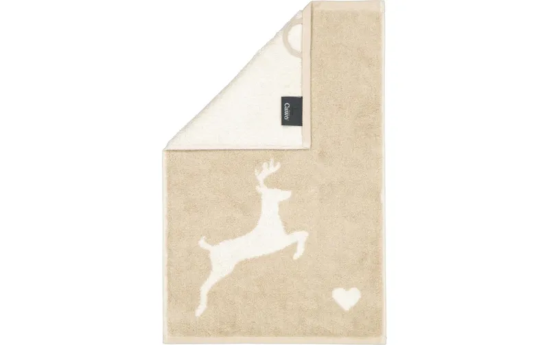 Cawö Gästetuch Alpenchic Edition Hirsch 30 x 50 cm, Beige