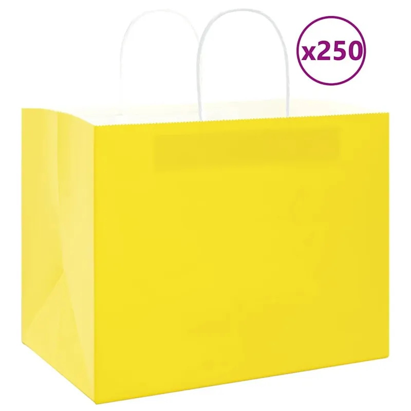 Papiertragetaschen 250 pcs with Henkeln yellow 32x22x24 cm