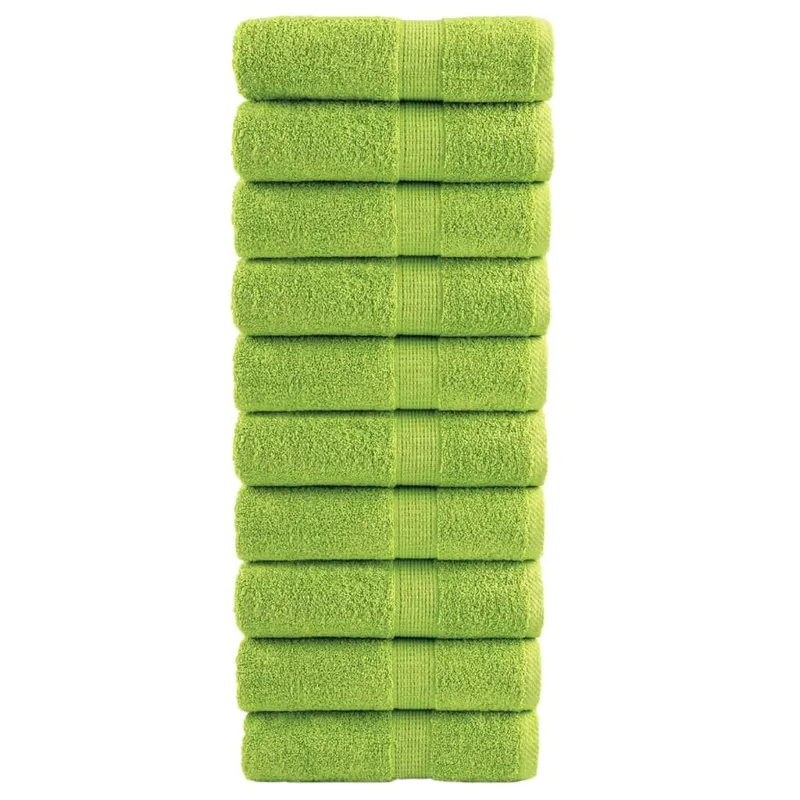 Serviettes de toilette Premium SOLUND 10 pièces Vert pomme 30 x 30 cm 600 g/m²