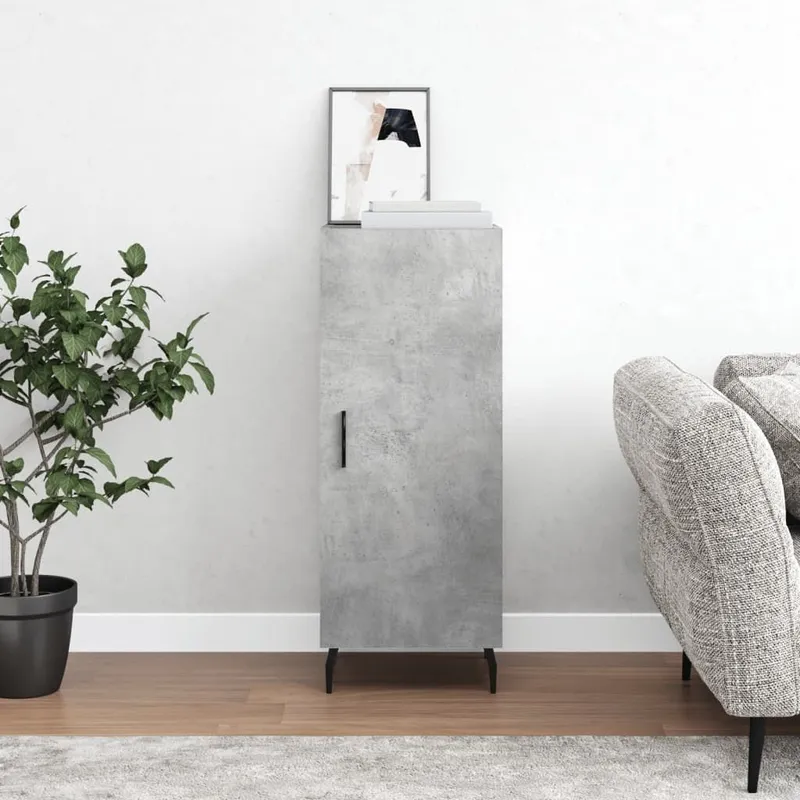 Sideboard Betongrau 34,5x34x90 cm derivato del legno