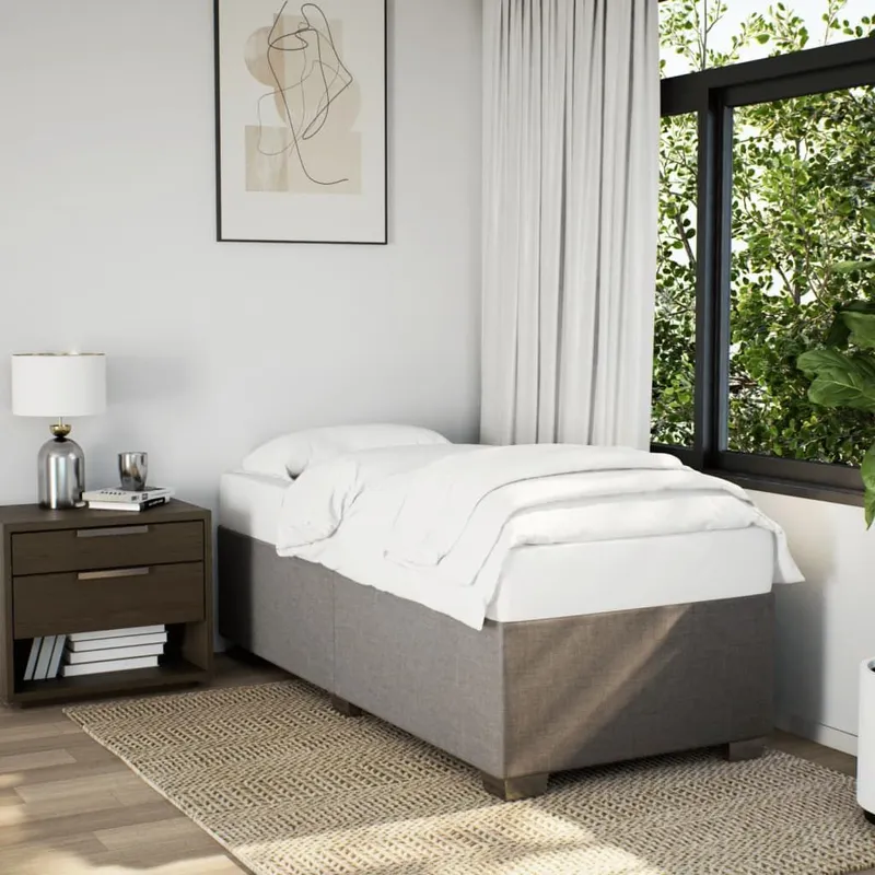 struttura letto senza materasso tortora 90x190 cm tessuto