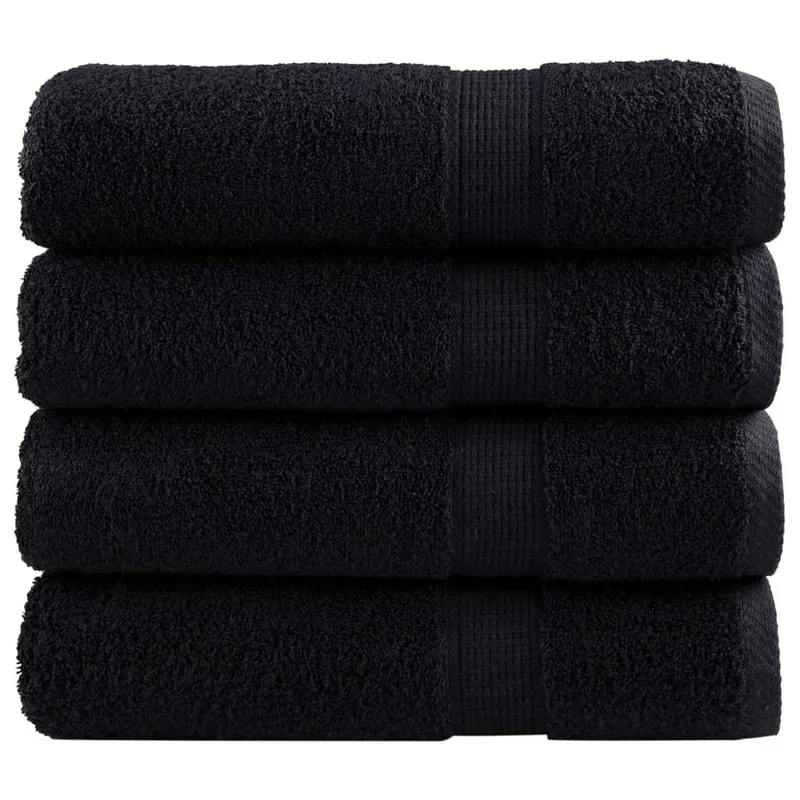 Premium-Handtücher SOLUND 4 Stk. Schwarz 50x100 cm 600 g/m²
