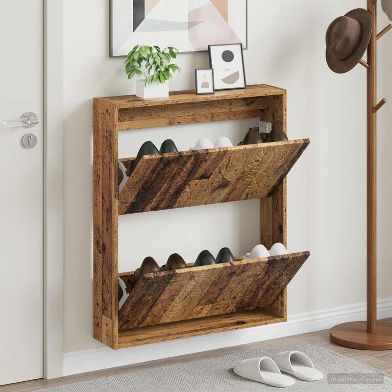 Wandmontierter Schuhschrank DELFT 71 x 17 x 86 cm engineered wood
