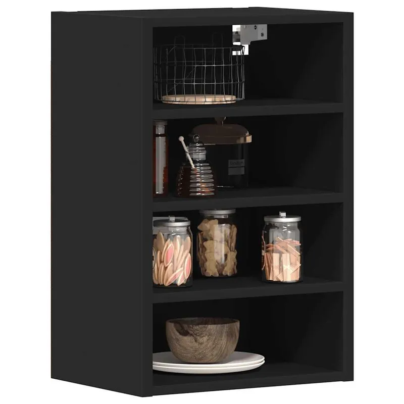 Hängeschrank Riga Schwarz 40x29,5x60 cm Holzwerkstoff