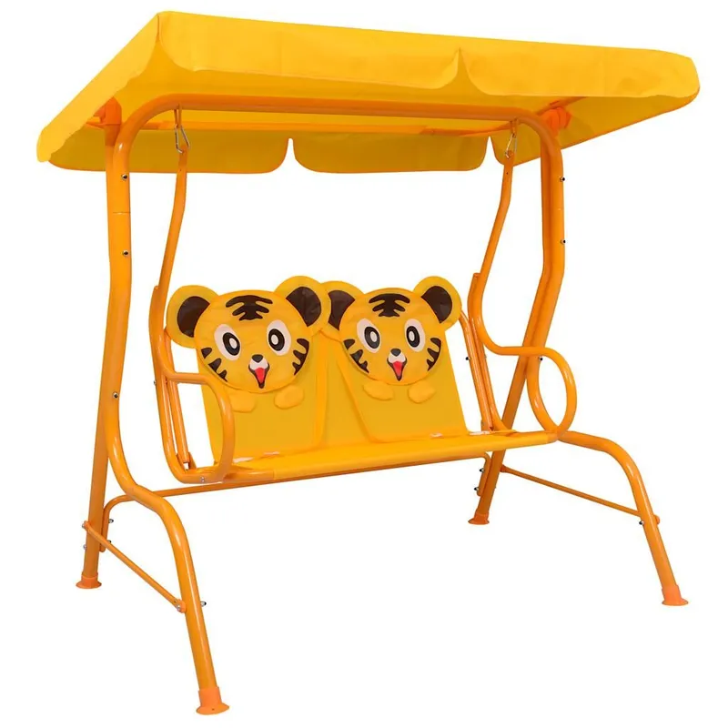 Kinder-Hollywoodschaukel Gelb 115 x 75 x 110 cm fabric