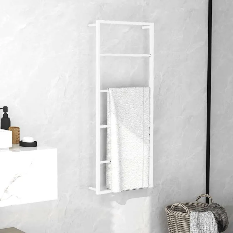 Portasciugamani in Acciaio Bianco 45 x 10 x 115 cm